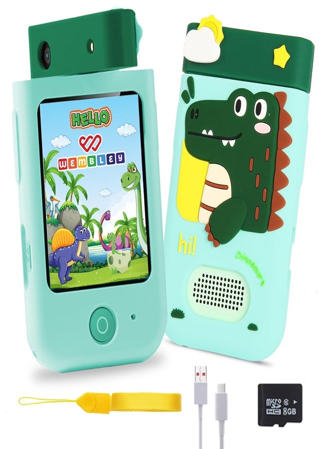 Wembley My First Smart Phone| Dino Themed Mini Educational Toy with Rotating Camera| Fun & Learning Mobile for Kids Age 3+| Adorable, Smart & Entertaining Baby Phone (Dino) - Image 1