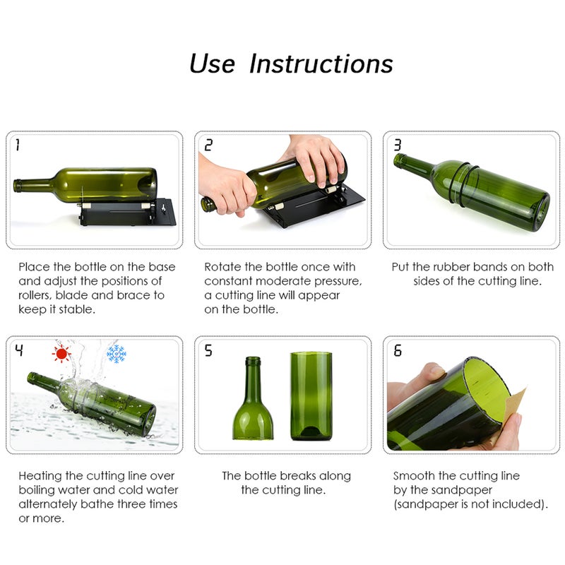 Glass Bottle Cutter Cutting Tool Upgrade Version Square and Round Wine Beer Glass Sculptures Cutter for DIY Glass Cutting Machine Metal Pad Bottle Holder - Image 5
