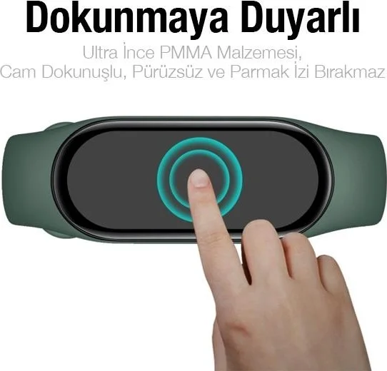 بولهاموبيل Polham Xiaomi Mi Band 7 Full Covering Screen Protector, Waterproof, Fingerprint-Free 3D Protector