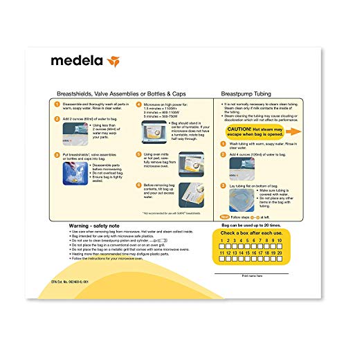 Medela 3 صناديق من أكياس ميكرو-بخار ميدلا السريعة للتنظيف. 5 أكياس لكل صندوق - Image 2