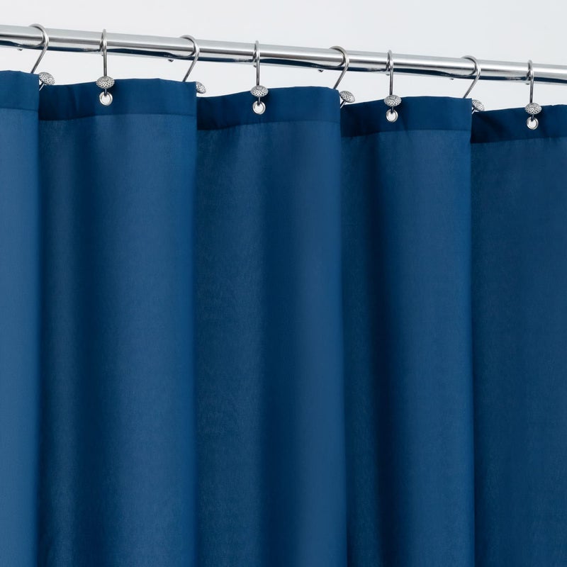 ALYVIA SPRING Extra Long Fabric Shower Curtain Liner Waterproof 72 x 84 Soft Lightweight XL Shower Curtain with 3 Magnets Machine Washable 72x84 Navy
