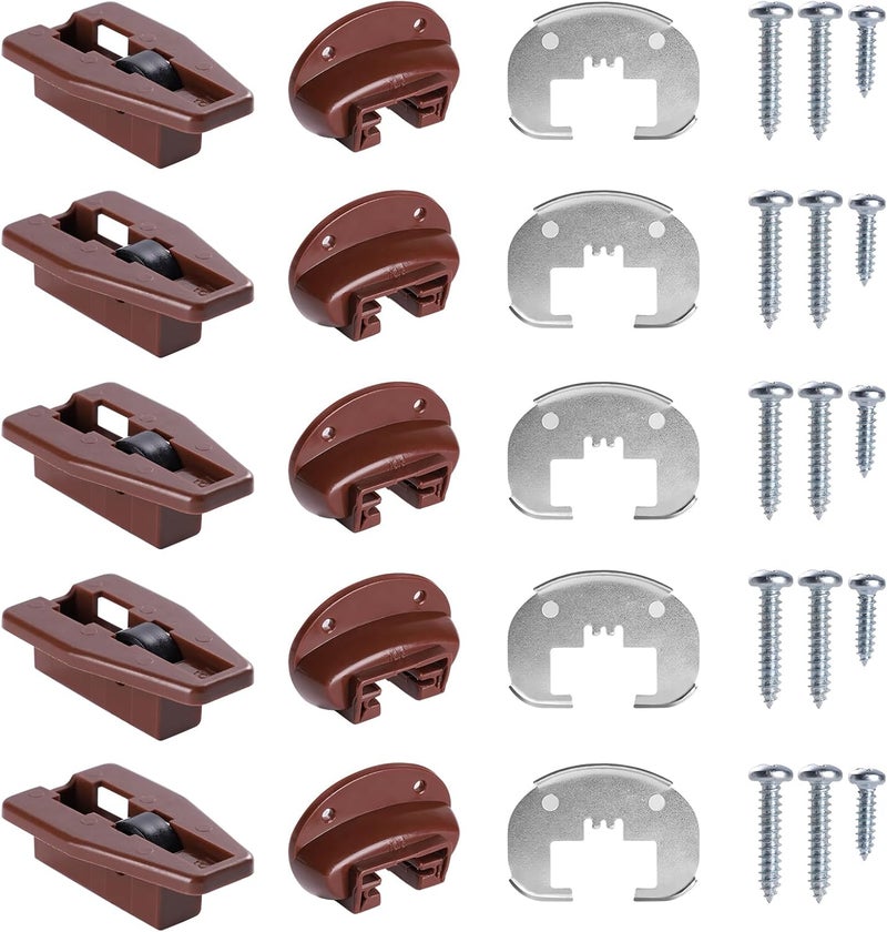 ChenYu for Kenlin Rite-Trak II Drawer Slides Replacement 5 Sets of Rite Track 2 Drawer Repair Parts for Dresser and Nightstand Drawers - 168 Track Guides (5) - Image 1