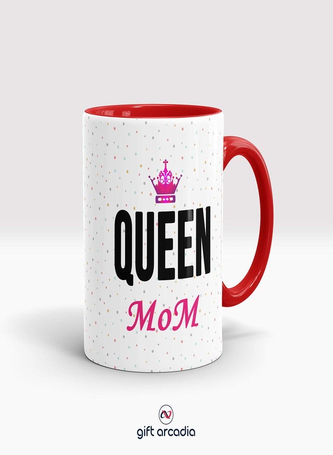 Gift Arcadia Ceramic King Dad & Queen Mom Coffee Mug - 2 Pieces, Red, 330ml (A298) - Image 2