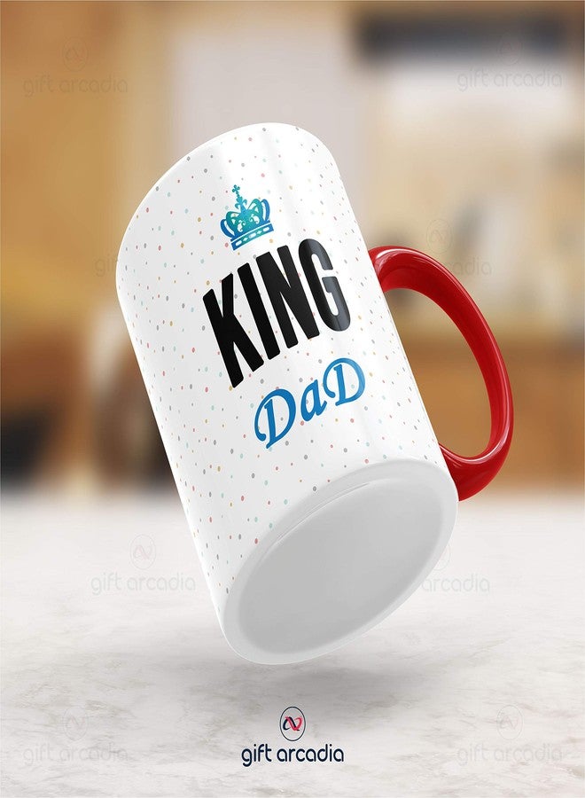 Gift Arcadia Ceramic King Dad & Queen Mom Coffee Mug - 2 Pieces, Red, 330ml (A298) - Image 3