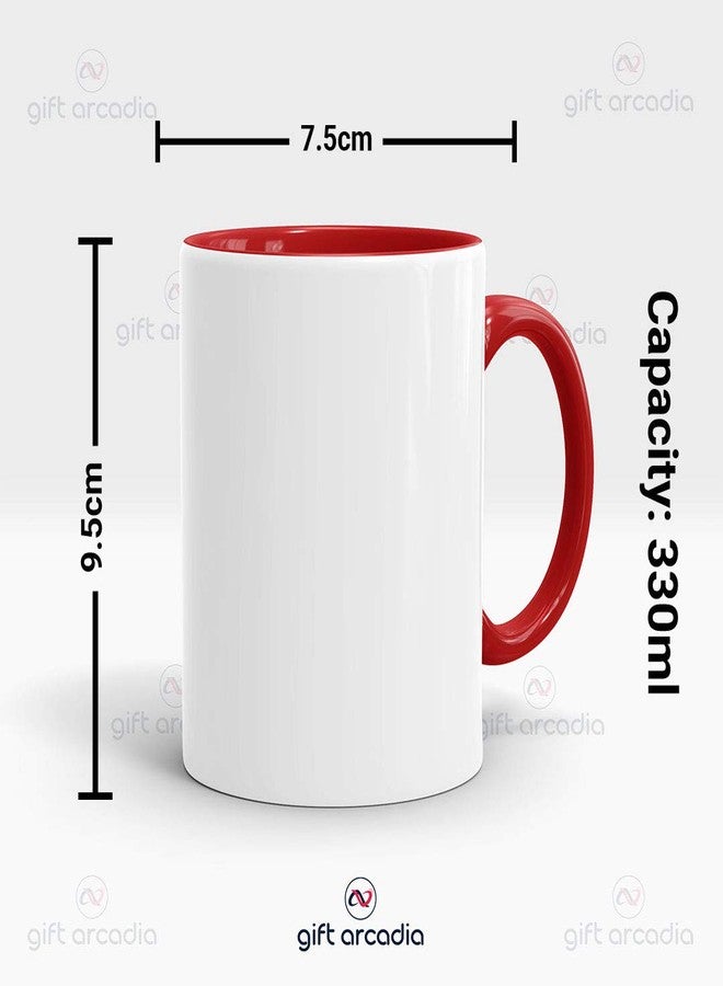 Gift Arcadia Ceramic King Dad & Queen Mom Coffee Mug - 2 Pieces, Red, 330ml (A298) - Image 4