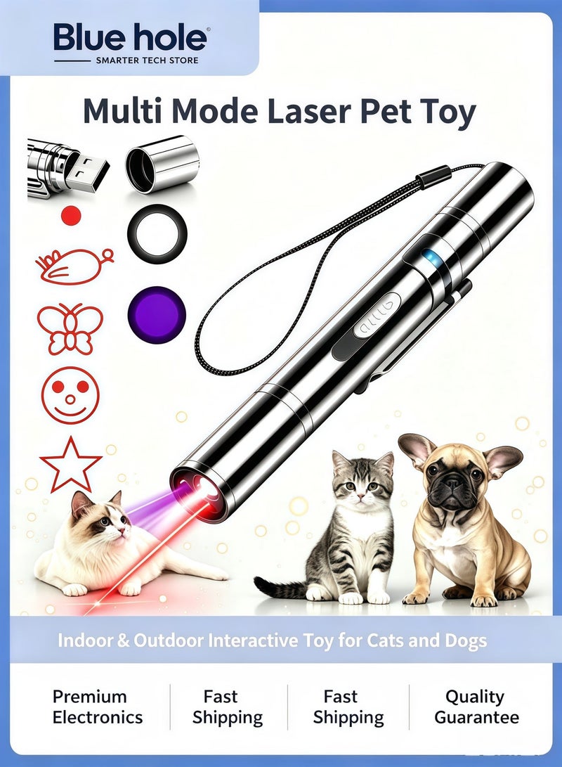NNEWVANTE Multi Mode Laser Pet Toy Indoor and Outdoor Cat Teasing and Dog Walking Interactive Artifact, Remote Laser Indicator - Image 1