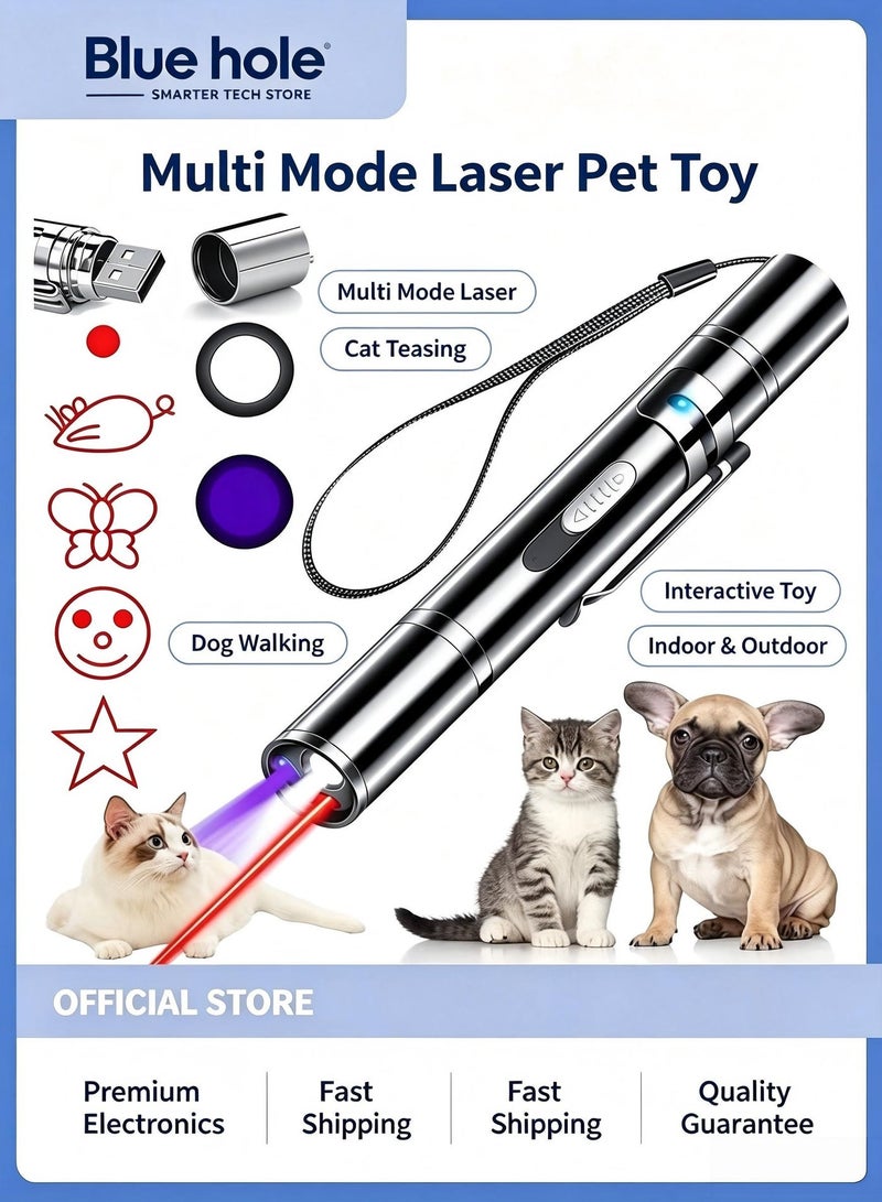 BlueHole Multi Mode Laser Pet Toy Indoor and Outdoor Cat Teasing and Dog Walking Interactive Artifact, Remote Laser Indicator - Image 1