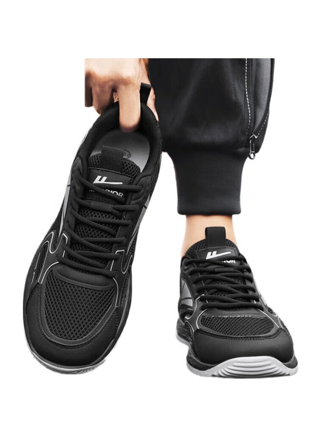 Pull Back Huili Men'S Shoes, Summer Outdoor Lightweight Casual Shoes, Versatile Soft-Soled Breathable Sneakers For Men, 4137 Black-Gray, Size 42 - Image 3