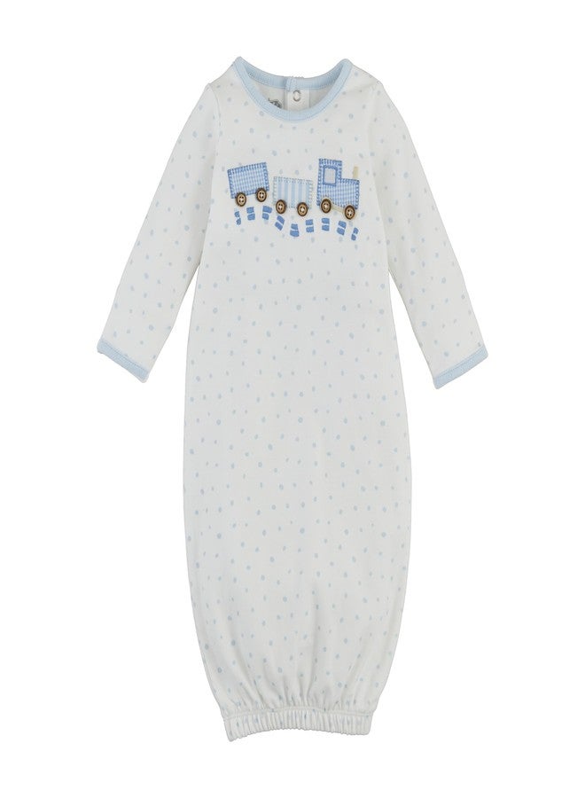 Mud Pie Children's Train Applique Gown; 0-3M - Image 1
