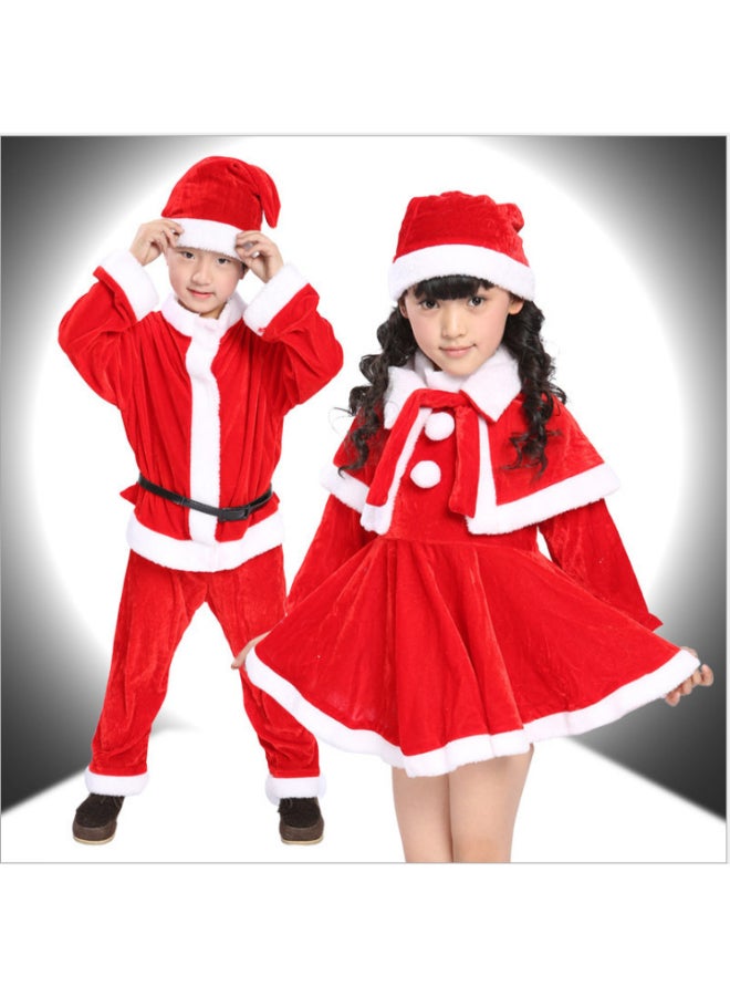 Ciao Children's Christmas Clothes (Girls) – Kids Santa Dress with Cape, Red Velvet Holiday Outfit & Hat, Size 120 cm (6–7 Years) - Image 4