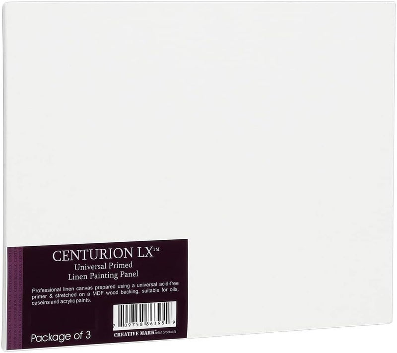 Centurion All-Media Primed Linen Panels - 6x8 3 Pack - 11oz Universal Primed Canvas Boards for Painting, Mounted on MDF Wood, Non-Warping, Ideal for Artists, Professionals, and Painters - Image 1