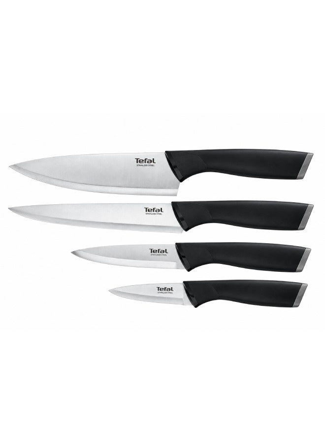 Tefal Set 4 Knives+Cover Comfort Silver/Black - Image 1