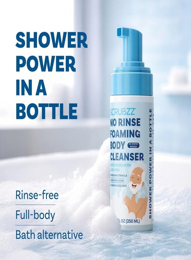 Scrubzz No Rinse Body Wash for Elderly, Gentle 8.5 fl oz Rinse Free Cleansing Foam for Waterless Bathing Men and Women, Great for Hospital Stays, Post Surgery, Camping, Gym and Post Workout - 1 Pack - Image 2