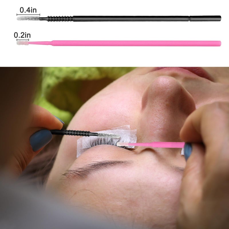 Eyxformula 200 Pcs Disposable Micro Applicator Brush, Precision Lint Free Micro Swabs for Eyelash Extensions, Microswabs for Eye Lash Serum Application, Eyebrow Tint, Lip Makeup Touch-ups, Dental - Image 2