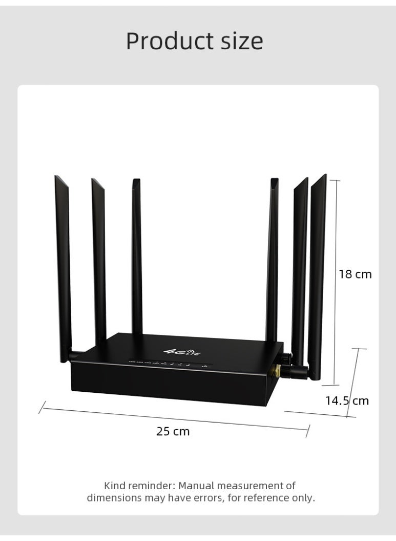 راوتر واي فاي 6 مزدوج النطاق جيجابت مع فتحة بطاقة SIM 4G، ومنفذ WAN/LAN جيجابت، سرعة عالية للبث المباشر، وتغطية نطاق واسع
