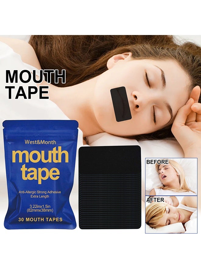 WEST MONTH 30PCS Mouth Tape For Sleeping, Reduces Mouth Breathing, Super Anti Snoring Solution For Men And Women, Clear The Way To Breathe Better Air, Reduce Snoring, Relieve Nasal Congestion Caused By Colds and Allergies, Improves Nighttime Sleep - Image 2