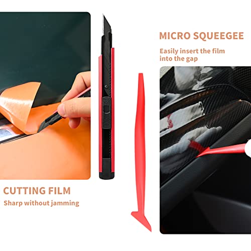 Gomake Vehicle Vinyl Wrap Window Tint Film Tool Kit Include 4 Inch Felt Squeegee, Retractable 9mm Utility Knife and Blades, Zippy Vinyl Cutter and Mini Go Corner Squeegee for Car Wrapping - Image 5