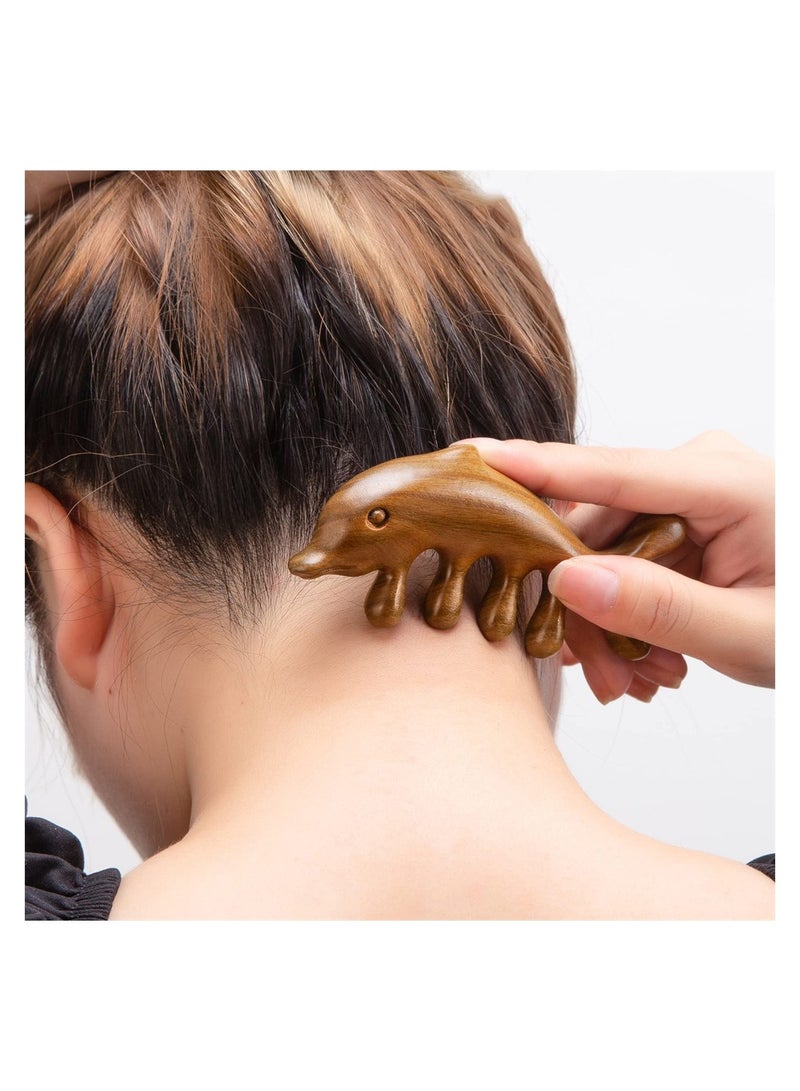 KASTWAVE Green Sandalwood Multifunctional Massage Comb, Head Scalp Massage No Static, Wooden Massage Comb, Gua Sha Scraping Scalp and Hair Massage, Scalp Stimulator, Facial Body Massager - Image 4
