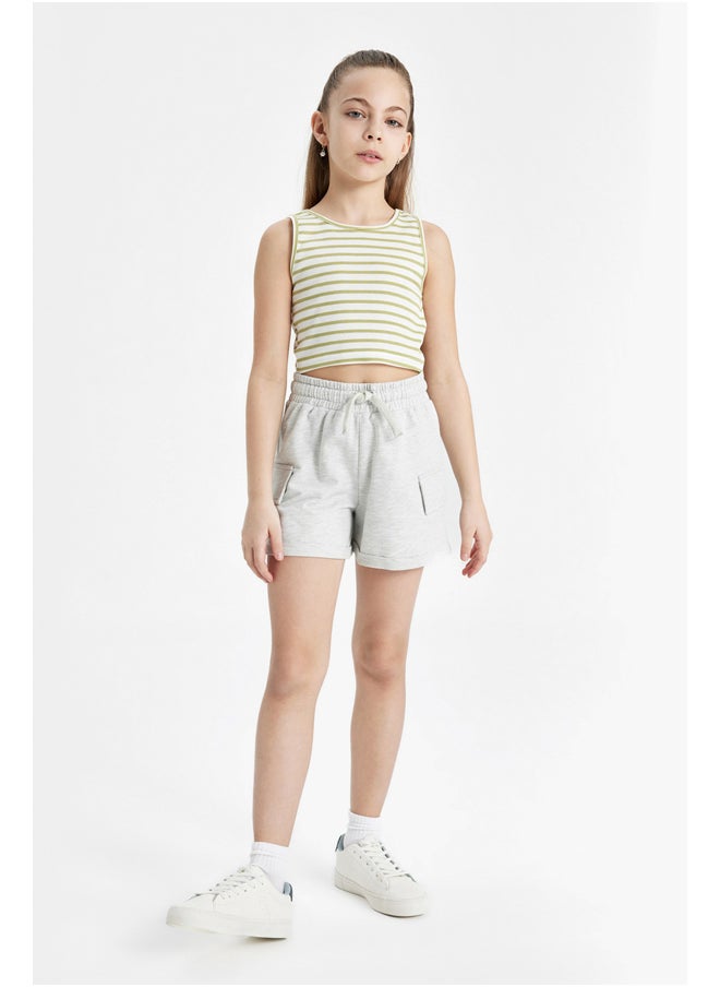 DeFacto - Girl Cropped Fit Crew Neck Sleeveless Knitted Top - Image 1