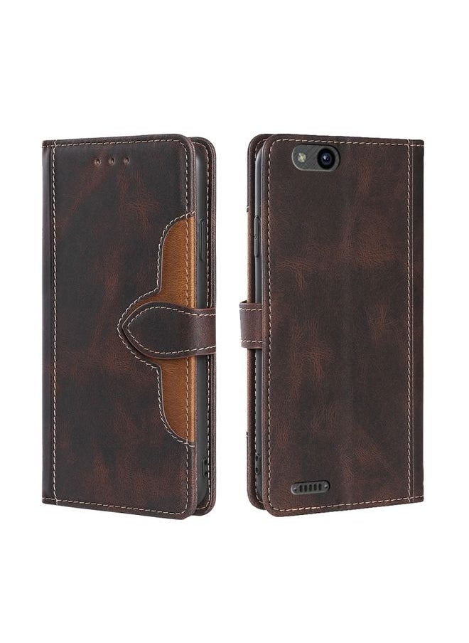 HuHa Case Cover For ZTE Tempo X/Vantage/Z839/N9137 Stitching Skin Feel Magnetic Buckle Horizontal Flip PU Leather Case(Brown) 