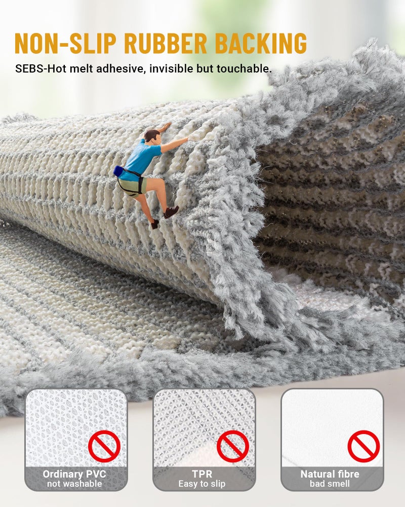 Furicher Large Waffle Bath Mat Set, Non Slip Bathroom Mat Ultra Absorbent Bath Mats for Decor, Extra Soft Floor Bathroom Rugs Sets 2 Piece, Washable Bath Rugs Set, Grey & White, 20"Ã—47" and 16"Ã—24" - Image 3