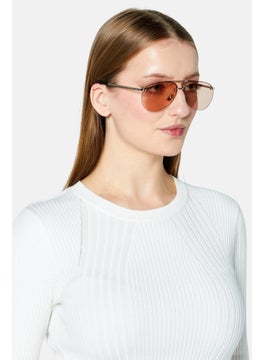 Saint Laurent Women SL416 Aviator Sunglasses, Silver and Brown  - Image 5