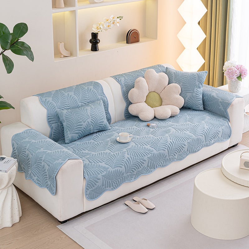 Special-Shaped French-Style Cream Sofa Cushion 2026 New Summer Cool-Feeling High-End Light Luxury Fixed Non-Slip Sofa Cover - Image 4