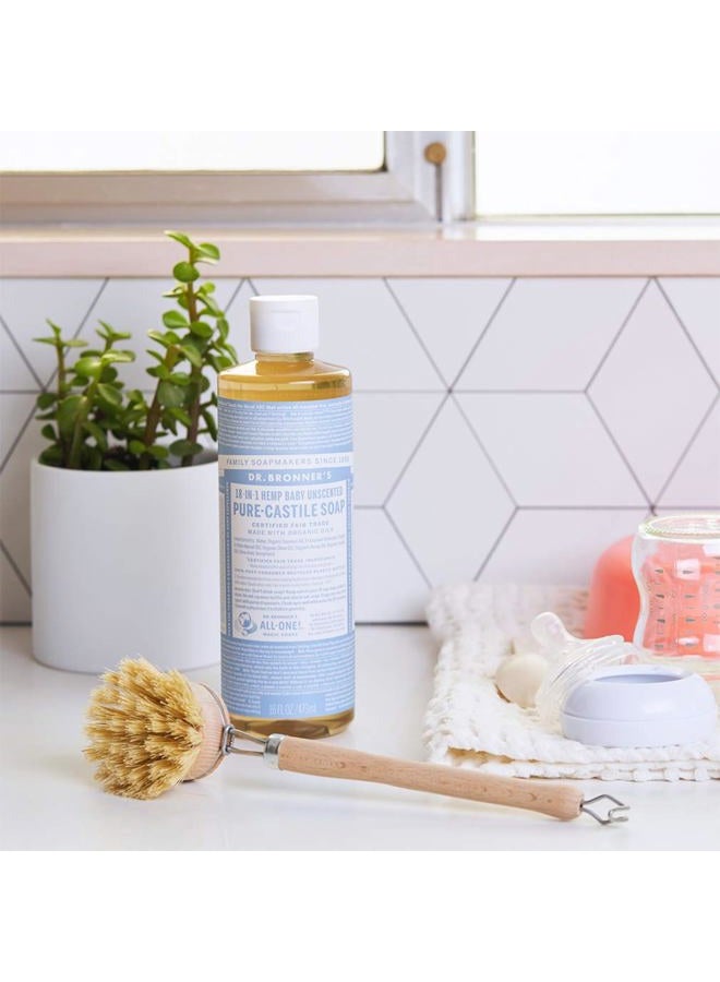 Dr. Bronner's Pure-Castile Liquid Soap (Baby Unscented, 16 Ounce) - Made with Organic Oils, 18-in-1 Uses: Face, Hair, Laundry & Dishes For Sensitive Skin & Babies, No Added Fragrance, Vegan, Non-GMO  - Image 3