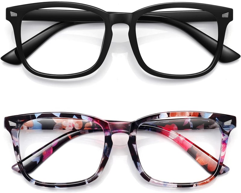 WOWSUN Unisex Stylish Nerd Non-prescription Glasses, Clear Lens Eyeglasses Frames, Fake Glasses - Image 1