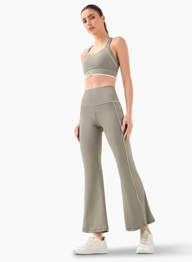 ADOT by Splash Flared Leggings with Contrast Piping Detail