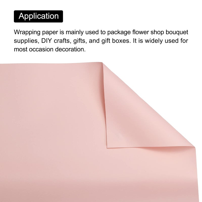 MECCANIXITY 10 Pcs Flower Wrapping Paper 22.8x22.8 Inch Waterproof Florists Wrapping Paper for Florist Bouquet Supplies, DIY Crafts, Gift/Gift Box Packaging Light Pink - Image 4