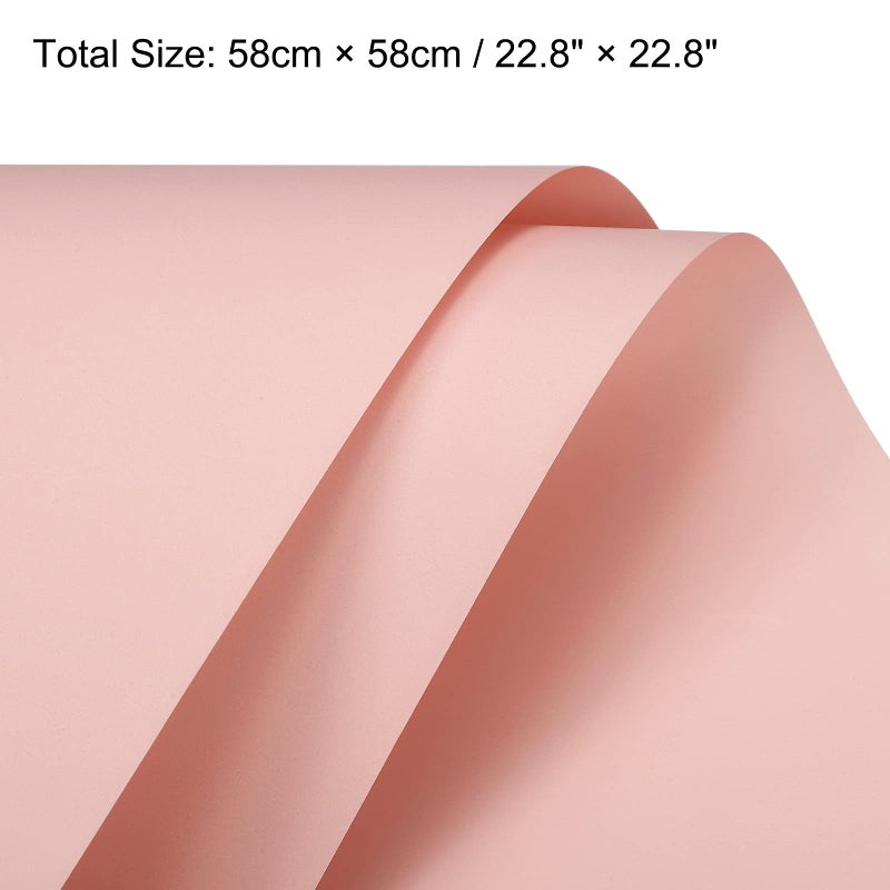 MECCANIXITY 10 Pcs Flower Wrapping Paper 22.8x22.8 Inch Waterproof Florists Wrapping Paper for Florist Bouquet Supplies, DIY Crafts, Gift/Gift Box Packaging Light Pink - Image 2