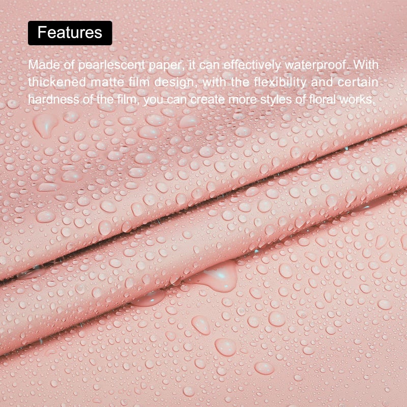 MECCANIXITY 10 Pcs Flower Wrapping Paper 22.8x22.8 Inch Waterproof Florists Wrapping Paper for Florist Bouquet Supplies, DIY Crafts, Gift/Gift Box Packaging Light Pink - Image 5