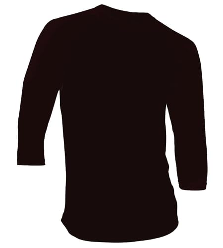 DREAM USA Men's Casual 3/4 Sleeve Baseball Tshirt Raglan Jersey Shirt Black/Black Large - Image 5
