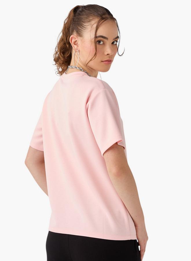 SP Characters Mickey and Minnie Mouse Print T-shirt with Short Sleeves and Crew Neck - Image 3