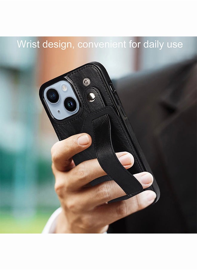 Motim iPhone 14 /14 Plus Leather Wallet Case, Back Kickstand Shockproof Cover, Leather Protective Case with Strap and Card Holder for Men Women  - Image 5