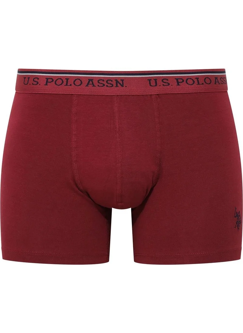 يو اس بولو اسن 80488 Men's Modal 2-Piece Boxer-Claret Red & Black