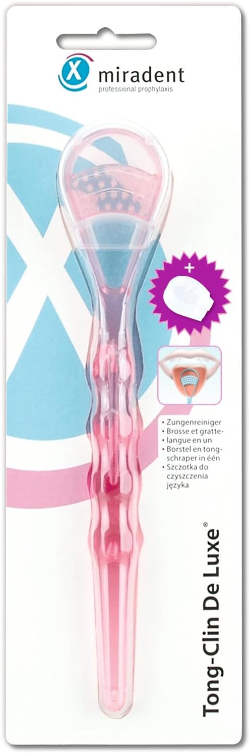 Miradent Tongue Cleaner Pink Luxury TongClin One Brush - Image 1