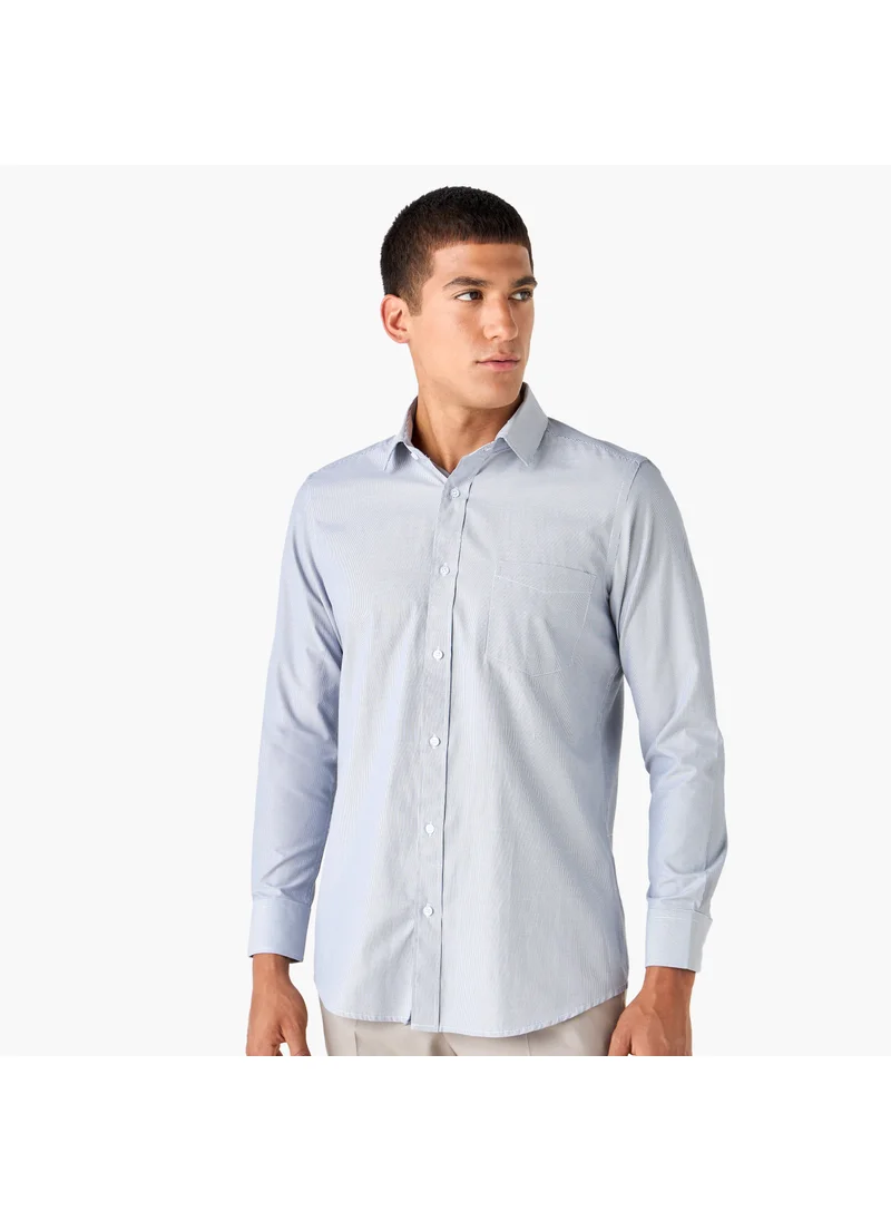 سبلاش فيڤ Regular Fit Striped Shirt with Collar and Long Sleeves