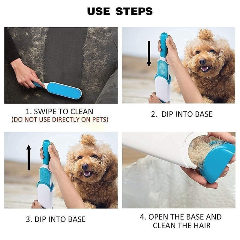 DEVHEART Pet Cat Hair Remover - Double-Sided Standard-Size, Travel Pet Hair Removal Brush, Cleaning Fluff from Carpet, Car Seat, Couch, Clothing - Image 5