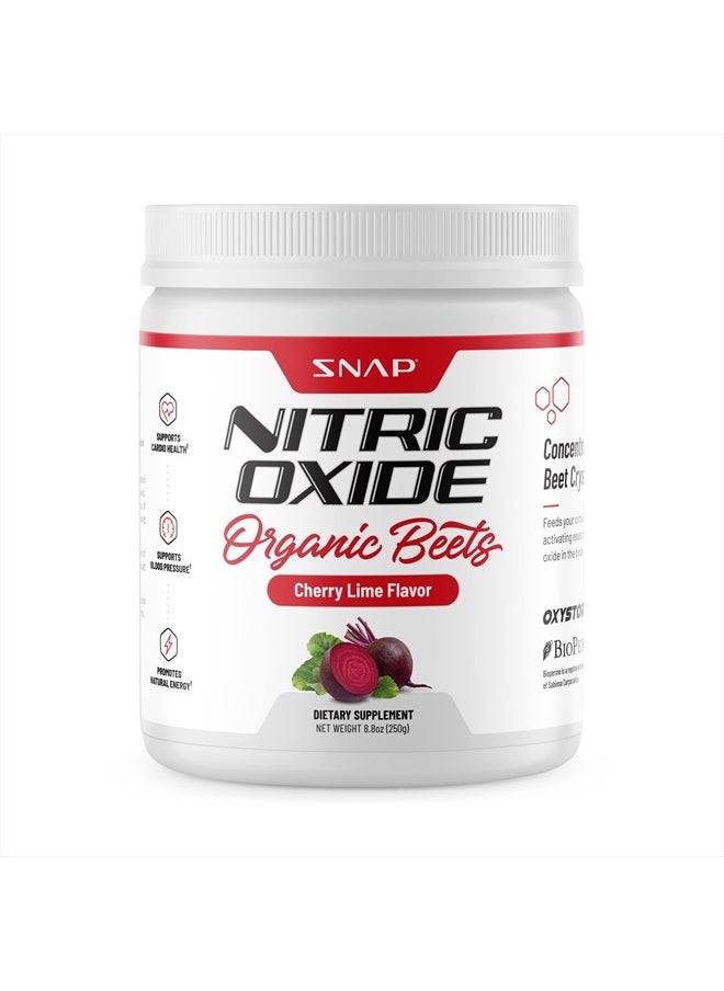 SNAP SUPPLEMENTS - USDA Organic Beet Root Powder, 3-in-1 Nitric Oxide Supplement, Support Healthy Blood Circulation, 250g (Cherry Lime) - Image 1