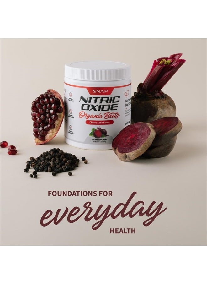 SNAP SUPPLEMENTS - USDA Organic Beet Root Powder, 3-in-1 Nitric Oxide Supplement, Support Healthy Blood Circulation, 250g (Cherry Lime) - Image 1