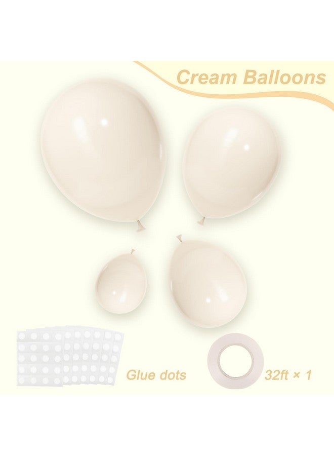 RUBFAC White Sand Balloons Different Sizes 105pcs 5/10/12/18 Inch Sand White Cream Beige Balloon Garland Arch Kit for Wedding Baby Shower Birthday Party Supplies Decorations - Image 2