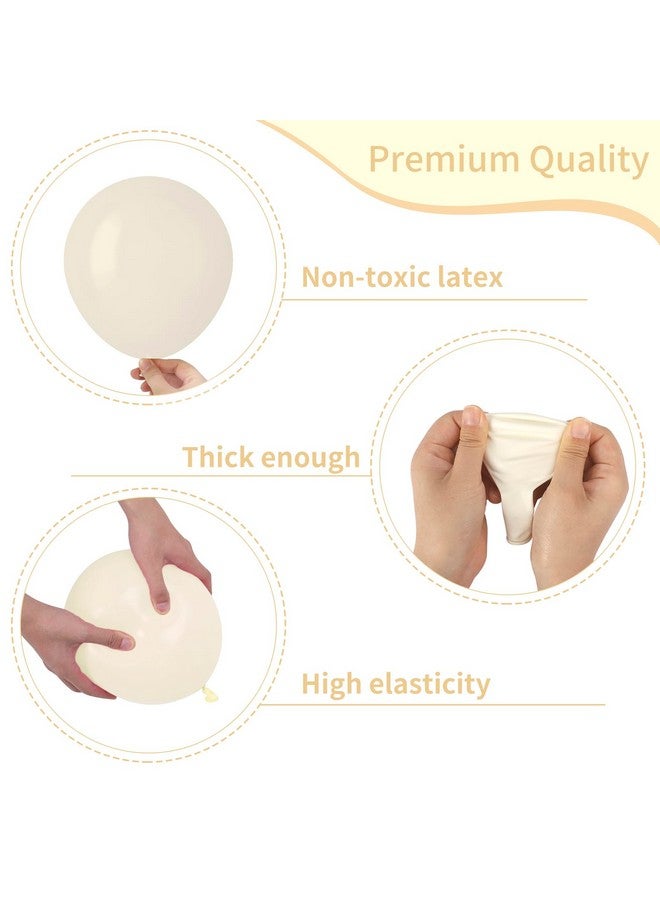 RUBFAC White Sand Balloons Different Sizes 105pcs 5/10/12/18 Inch Sand White Cream Beige Balloon Garland Arch Kit for Wedding Baby Shower Birthday Party Supplies Decorations - Image 3