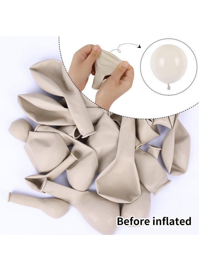 RUBFAC White Sand Balloons Different Sizes 105pcs 5/10/12/18 Inch Sand White Cream Beige Balloon Garland Arch Kit for Wedding Baby Shower Birthday Party Supplies Decorations - Image 4
