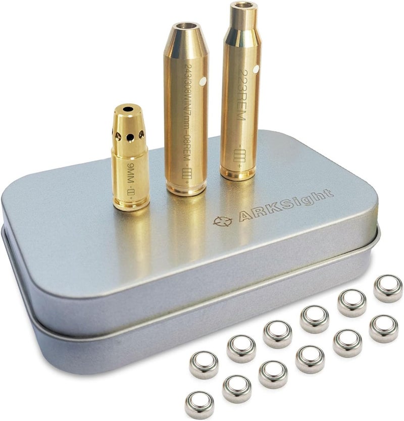 ARKSight Laser Boresighter Kit, Red Laser Brass Chamber Bore Sight Kit for Rifle Scopes and Handgun - Image 1