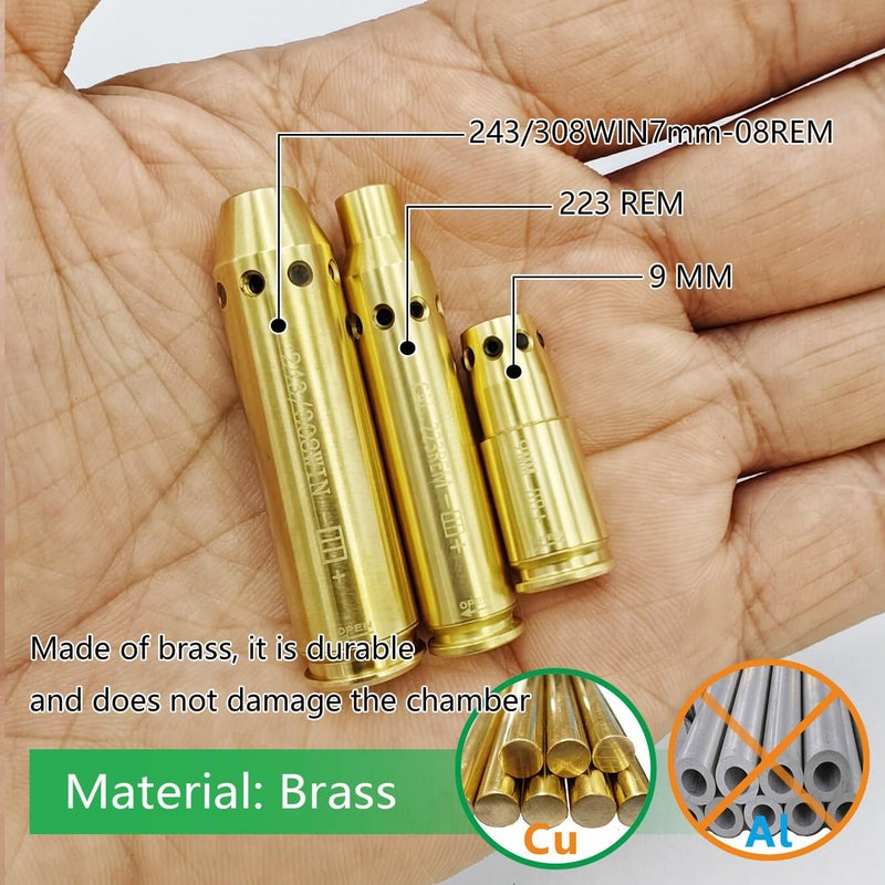 ARKSight Laser Boresighter Kit, Red Laser Brass Chamber Bore Sight Kit for Rifle Scopes and Handgun - Image 2