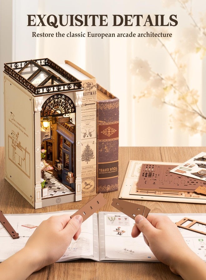ROBOTIME DIY Book Nook Kits Dollhouse Room Bookstore Miniature House with LED Light 3D Wooden Puzzles for Adults Booknook Bookshelf Insert Decor Diorama Kit Unique Gifts（Arcade Dating） - Image 5