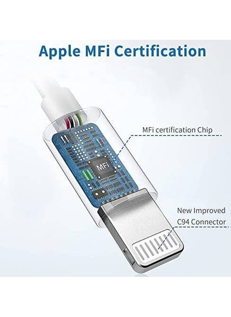 GENNEXT - iPhone Charger Plug and Lightning Cable【Apple MFi Certified】2 Pack 3 pin USB Fast Wall Charging Power Adapter with 2 Pack 1M Lightning to USB Fast Charging Cord for iPhone 14/13/12/11/XS - Image 1