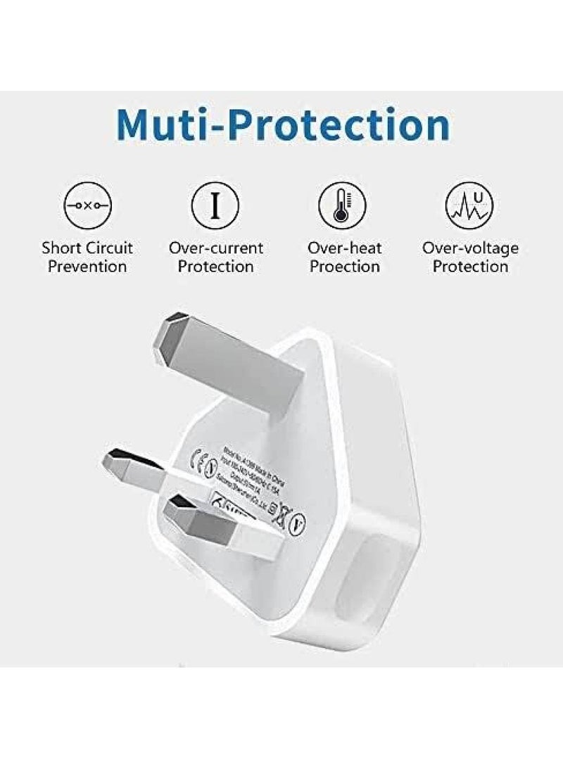 GENNEXT - iPhone Charger Plug and Lightning Cable【Apple MFi Certified】2 Pack 3 pin USB Fast Wall Charging Power Adapter with 2 Pack 1M Lightning to USB Fast Charging Cord for iPhone 14/13/12/11/XS - Image 1